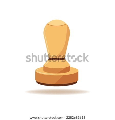 Round rubber stamp with handle vector isolated illustration
