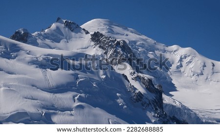 view of the snow-capped Mont Blanc massif Royalty-Free Stock Photo #2282688885