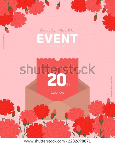 Family Month, discount coupon illustration Royalty-Free Stock Photo #2282698871