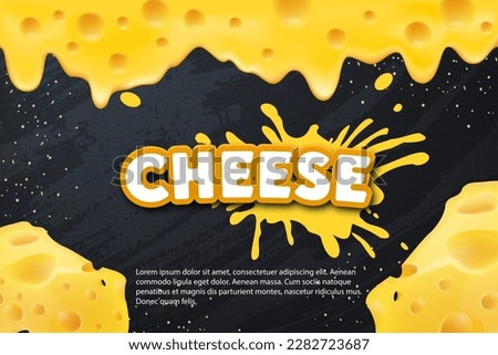 Delicious cheese background on chalkboard vector illustration Royalty-Free Stock Photo #2282723687