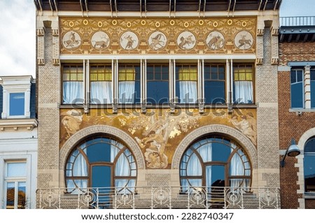 Art Nouveau in Brussels, Belgium Royalty-Free Stock Photo #2282740347