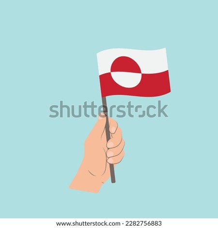 Flag of Greenland, Hand Holding flag Royalty-Free Stock Photo #2282756883