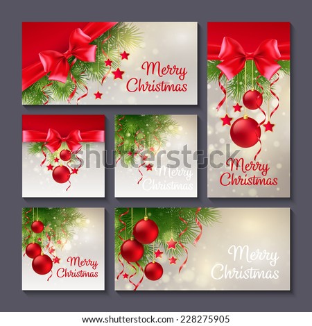 Set of Christmas templates for print or web design
