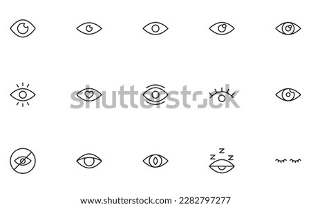 Eye concept. Collection of eye high quality vector outline signs for web pages, books, online stores, flyers, banners etc. Set of premium illustrations isolated on white background 
