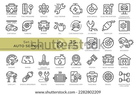 Set of conceptual icons. Vector icons in flat linear style for web sites, applications and other graphic resources. Set from the series - Auto Service. Editable outline icon.	
 Royalty-Free Stock Photo #2282802209
