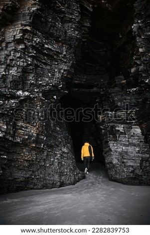 Entering the cave (As Catedrais Beach, Galicia, Spain)