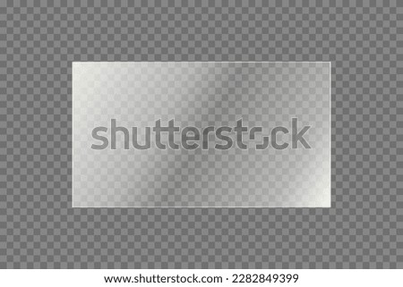 Transparent shiny glass plate. Realistic screen for a laptop or a TV glare or reflection vector illustration on a transparent background Royalty-Free Stock Photo #2282849399