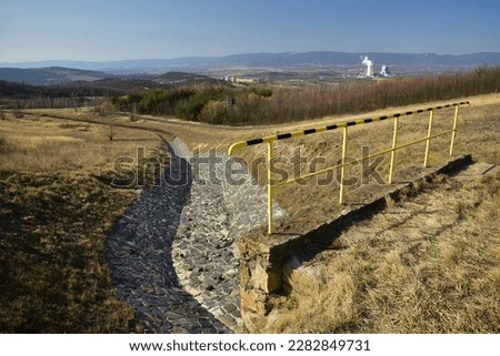 Radovesice dump Bilina hill pile Royalty-Free Stock Photo #2282849731