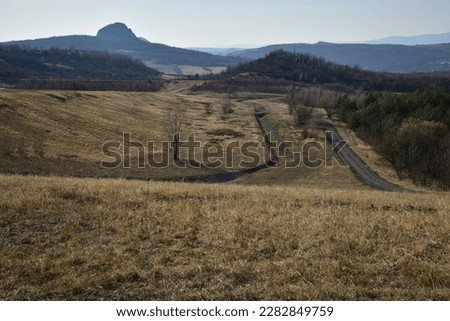 Radovesice dump Bilina hill pile Royalty-Free Stock Photo #2282849759