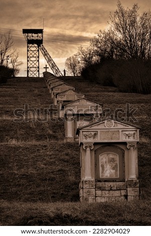 Mine memorial on the hillside