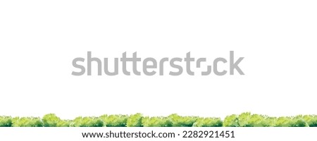 Watercolor bush grass line bander, vector in side view painting botanical for section and elevation. for landscape plan and architecture layout drawing, elements for environment and garden