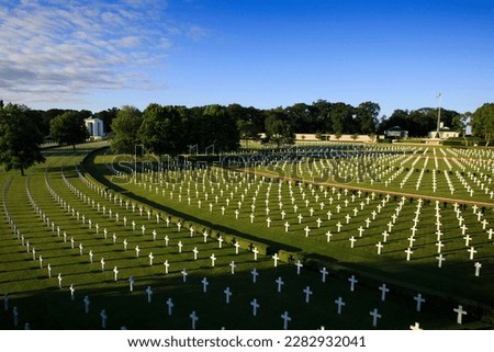 An overview of the Cambridge American Military Cemetery, in Cambridge, England. 