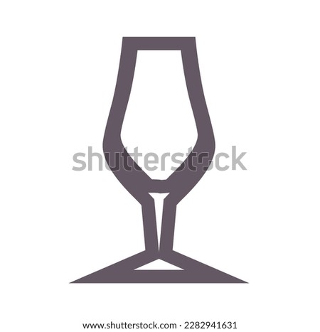 Champagne or wine linear icon. Vector illustration.
