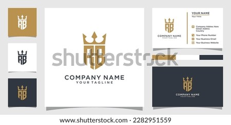 RB or BR initial letter logo design with crown icon vector.