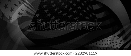 USA independence day abstract background with elements of the american flag in black abd gray colors Royalty-Free Stock Photo #2282981119