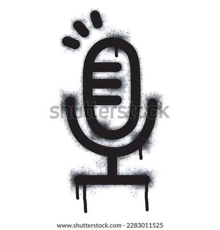 Spray Painted Graffiti mic icon isolated on white background. vector illustration.
