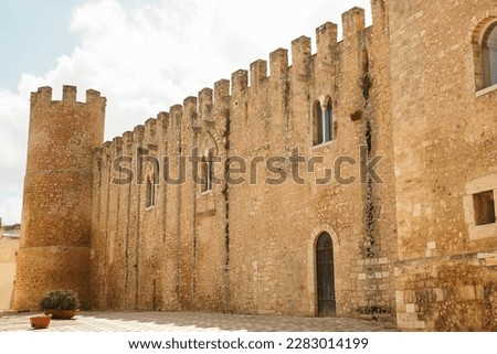 Architectural Sights of The Castle of the Counts of Modica (Castello dei Conti di Modica) in Alcamo, Trapani Province, Sicily, Italy.