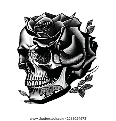 ink illustration the skull roses tattoo