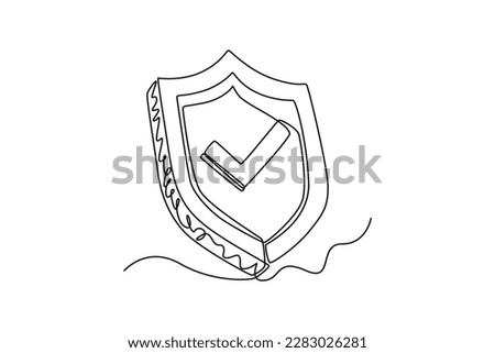 Continuous one-line drawing insurance icon protect,save. Insurance concept single line draws design graphic vector illustration
