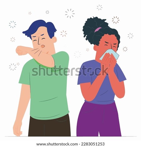 Sneezing and coughing concept illustration  Royalty-Free Stock Photo #2283051253