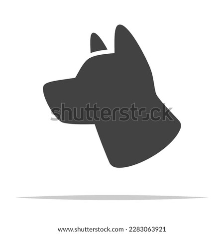 Dog head icon vector isolated