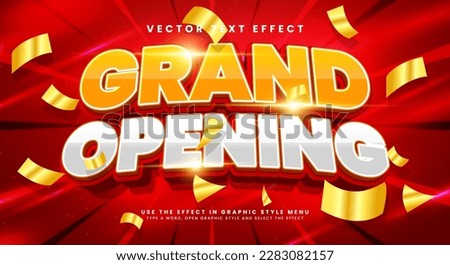 Grand opening poster with gold confetti and the words grand opening on red background Royalty-Free Stock Photo #2283082157