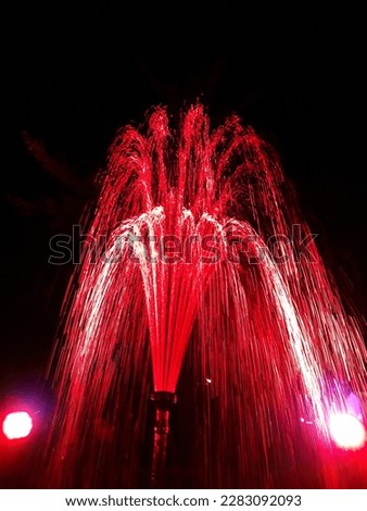 red water fountain black dark sky night light castle dyck