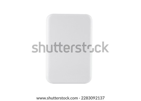 Magnetic wireless power bank isolated on white background
