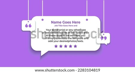 Creative Testimonial, What our Clients Say, Quote , Review, Feedback, Infographic Template, Label, Customer Feedback Editable Vector Illustration  Royalty-Free Stock Photo #2283104819
