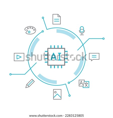 Generative AI concept, artificial intelligence content generator illustration. Royalty-Free Stock Photo #2283125805