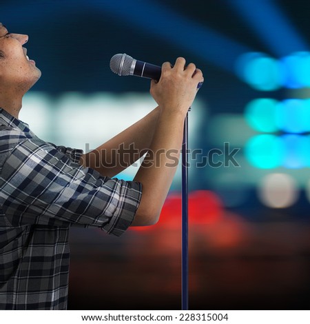 Singer on the stage
