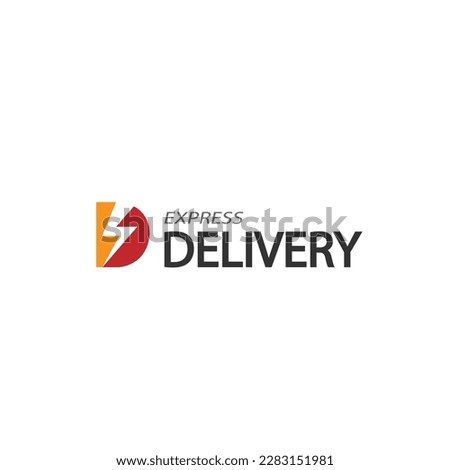 D logo delivery express letter icon symbo