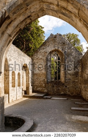 Muckross Abbey and Cemetery in Killarney National Park, Ireland, Ring of Kerry Royalty-Free Stock Photo #2283207039