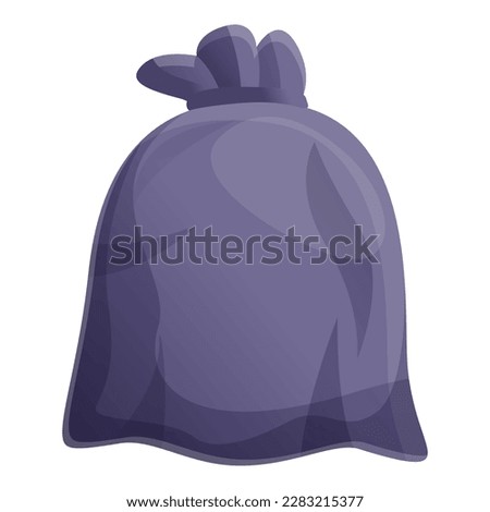 Garbage black sack icon. Cartoon of garbage black sack icon for web design isolated on white background