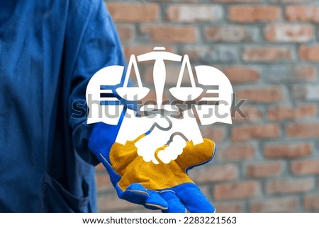 Collective Bargaining Industrial Concept. Industry Collective Bargaining Law Agreement. Legal advice. Royalty-Free Stock Photo #2283221563