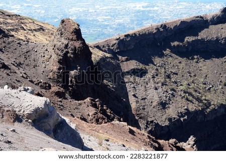 Crater rim of the Mount Vesuvius in Naples, Campania, Italy