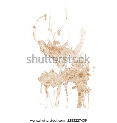 Coffee stains isolated on a white background. Royalty high-quality free stock photo image of Coffee and Tea Stains Left by Cup Bottoms. Round coffee stain isolated, cafe stain fleck drink beverage Royalty-Free Stock Photo #2283227439
