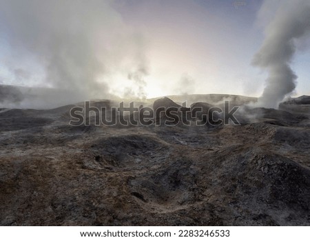 Sol de Manana geyser fields in Bolivia