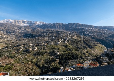 Bakhaoun Village and Mountains in sir donniyeh, Lebanon