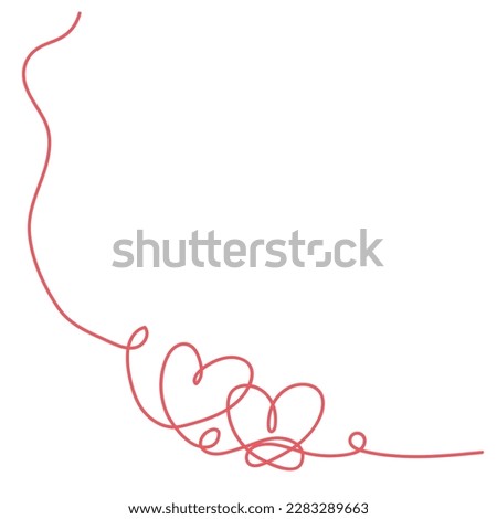 heart line. Continuous line drawing.Vector Illustration for heart, love, valentine, wedding. one line art style isolated on white background.Minimalism hand drawn style. decoration	