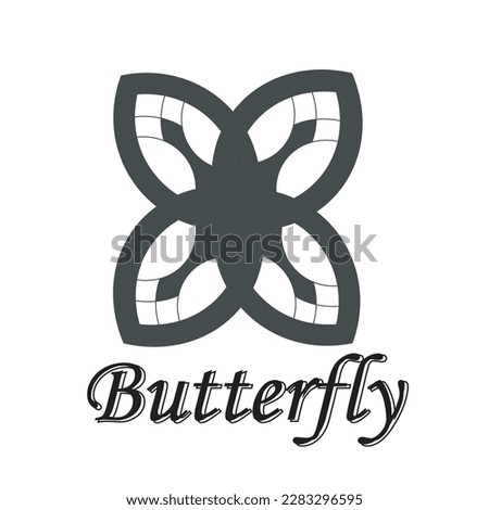 Abstract butterfly black logo design template