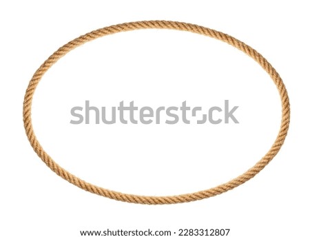 Oval rope frame -Endless rope loop isolated on white Royalty-Free Stock Photo #2283312807