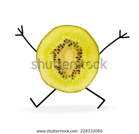 kiwi fruit abstract isolated