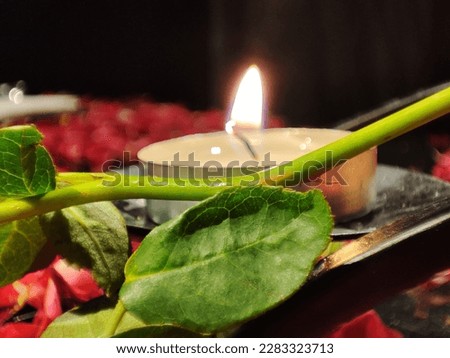 Candle with Rose petals covered