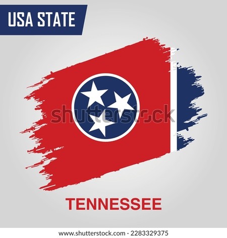 Tennesse State Region of United States of America Grunge Vector flag template 
