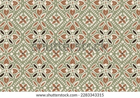 Digital seamless pattern block print batik vector ajrakh