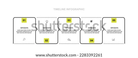 Infographic template element with line style and five step or option. Royalty-Free Stock Photo #2283392261