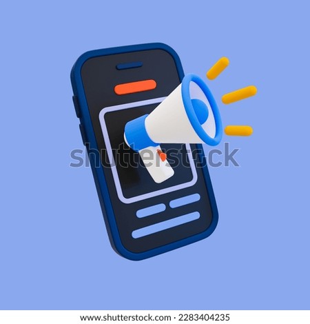 3d minimal megaphone. bussiness advestisment concept. business announcement. loudspeaker icon. 3d illustration. clipping path included.