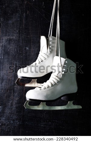 Pair of White Ice Skates.
