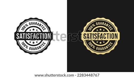 100% Satisfaction Guaranteed or 100% Satisfaction Label Vector Isolated in Flat Style. Best 100% Satisfaction Guaranteed Label Vector for product packaging. Elegant 100% Satisfaction Label Vector. Royalty-Free Stock Photo #2283448767